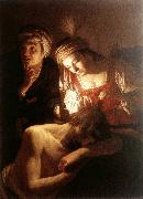 Gerard van Honthorst Samson and Delilah oil